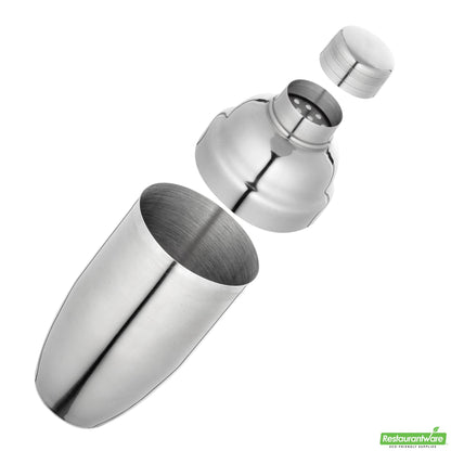 Wholesale Restaurantware Bar Lux 24 Oz Stainless Steel Cobbler Shaker - Mirrored Finish- Bulk
