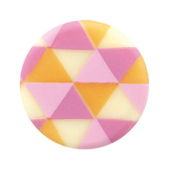 Wholesale Leman Chocolate Round Pink Triangle Decor- Bulk