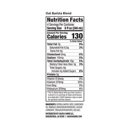 Wholesale Califia Farms Oat Barista Blend 32oz- Bulk