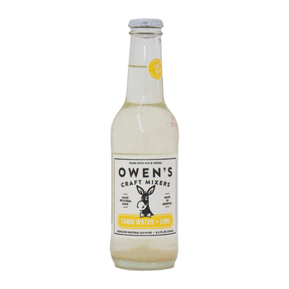 Wholesale Owen's Craft Mixers Tonic Water With Lime 250ml- Bulk