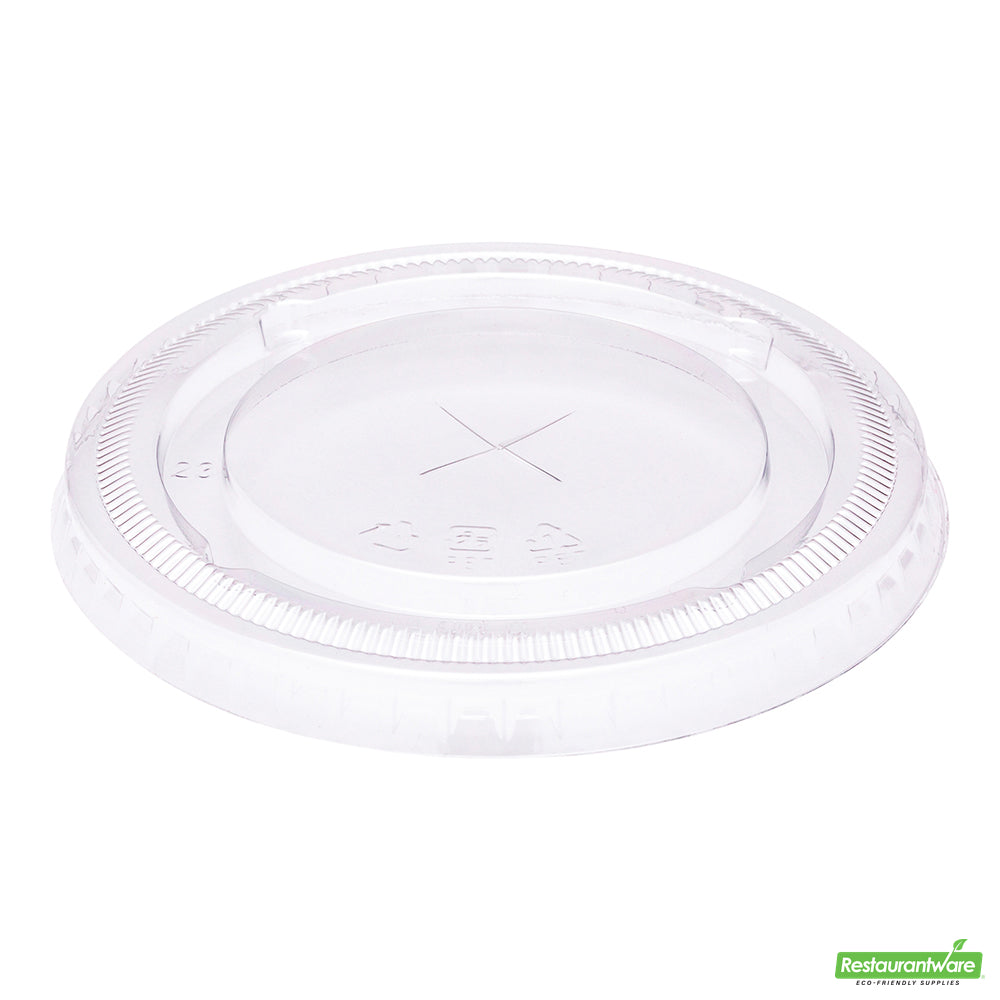 Wholesale Restaurantware Clear Plastic Flat Straw Lid - Fits 20 Oz - 4" X 4" X 0.4"- Bulk
