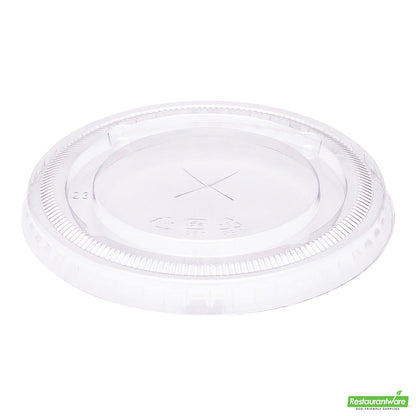 Wholesale Restaurantware Clear Plastic Flat Straw Lid - Fits 20 Oz - 4" X 4" X 0.4"- Bulk