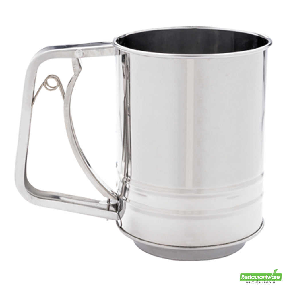 Wholesale Restaurantware 2.5 Cup Stainless Steel Flour Sifter with Trigger Action Handle- Bulk