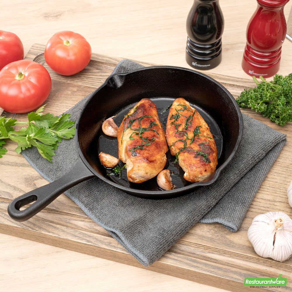 Wholesale Restaurantware Met Lux Round Black Cast Iron 8 Fry Pan - Pre-seasoned- Bulk