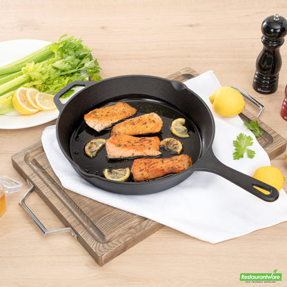 Wholesale Restaurantware Met Lux Round Black Cast Iron 12 Fry Pan - Pre-seasoned- Bulk