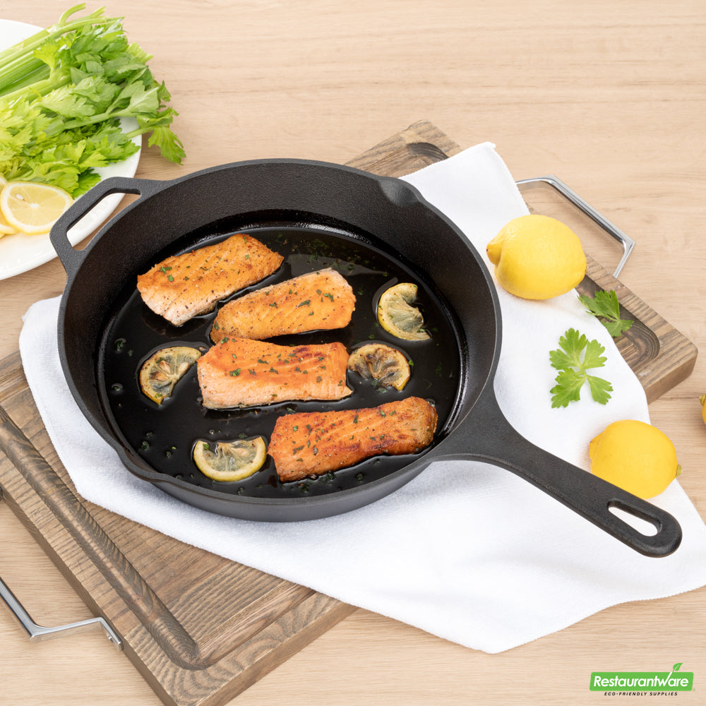 Wholesale Restaurantware Met Lux Round Black Cast Iron 12 Fry Pan - Pre-seasoned- Bulk