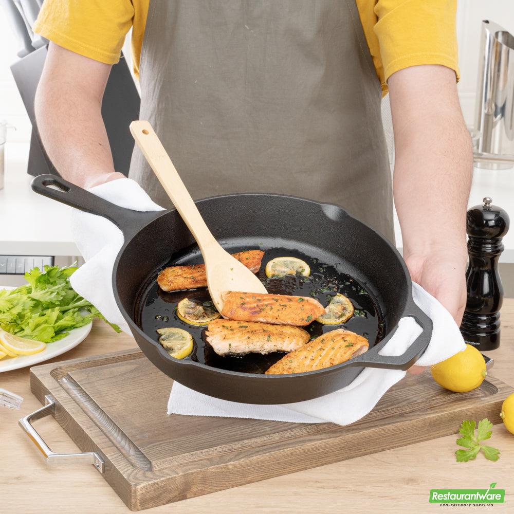 Wholesale Restaurantware Met Lux Round Black Cast Iron 12 Fry Pan - Pre-seasoned- Bulk