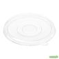 Wholesale Restaurantware Pulp Safe Round Clear Plastic Flat Lid - Fits 12 oz Bagasse Salad Bowl- Bulk