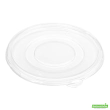 Wholesale Restaurantware Pulp Safe Round Clear Plastic Flat Lid - Fits 32 oz Bagasse Salad Bowl- Bulk