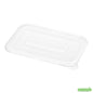 Wholesale Restaurantware Pulp Tek Rectangle Clear Plastic Flat Lid - Fits 12 and 16 oz Bagasse Container- Bulk