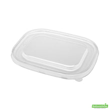 Wholesale Restaurantware Pulp Tek Rectangle Clear Plastic Flat Lid - Fits 48 and 60 oz Bagasse Container- Bulk