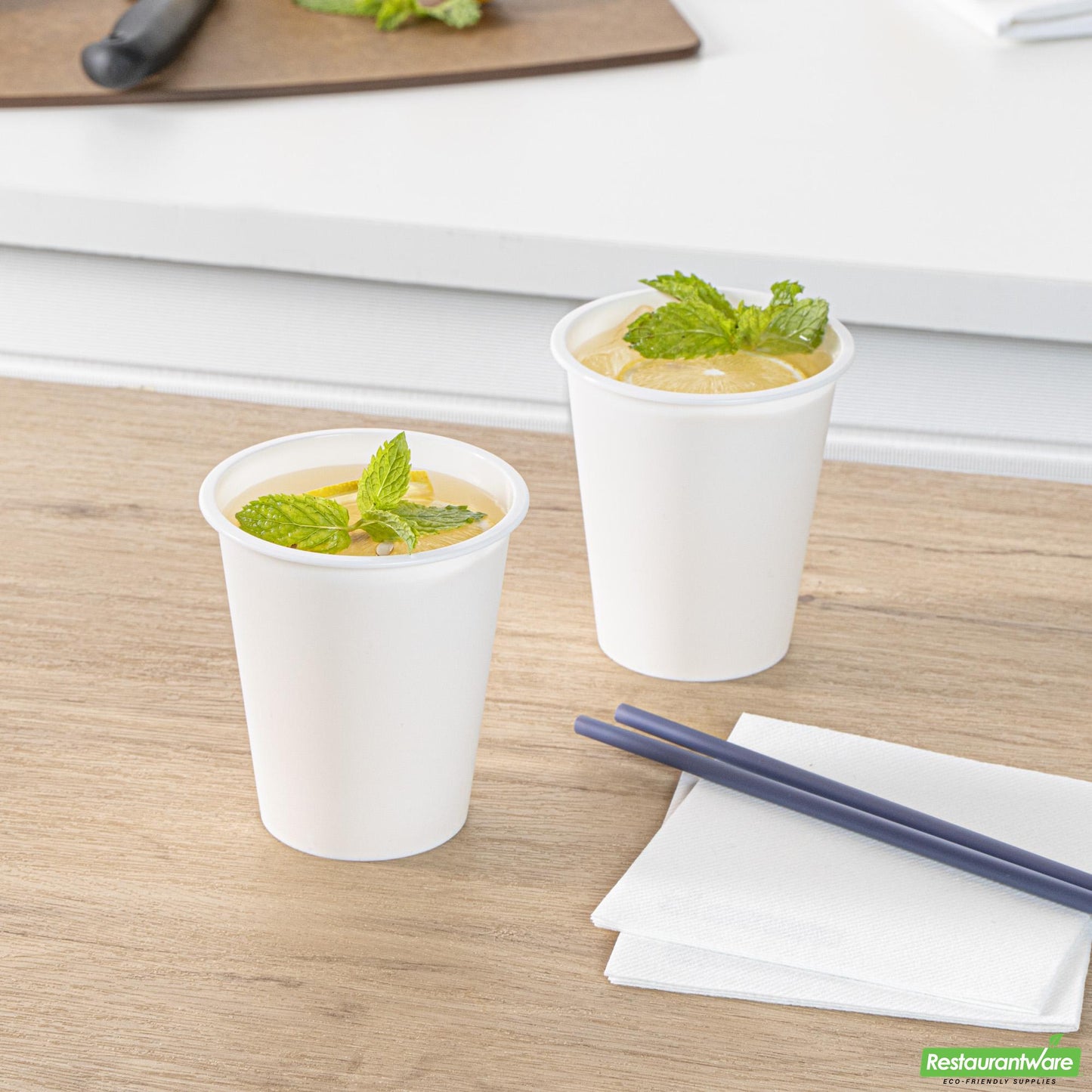 Wholesale Restaurantware 12 Oz Round Matte White Plastic Hot / Cold Drinking Cup - 3.5" X 3.5" X 4.0"- Bulk