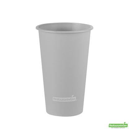 Wholesale Restaurantware 16 Oz Round Matte Gray Plastic Hot / Cold Drinking Cup - 3.5" X 3.5" X 5.25"- Bulk