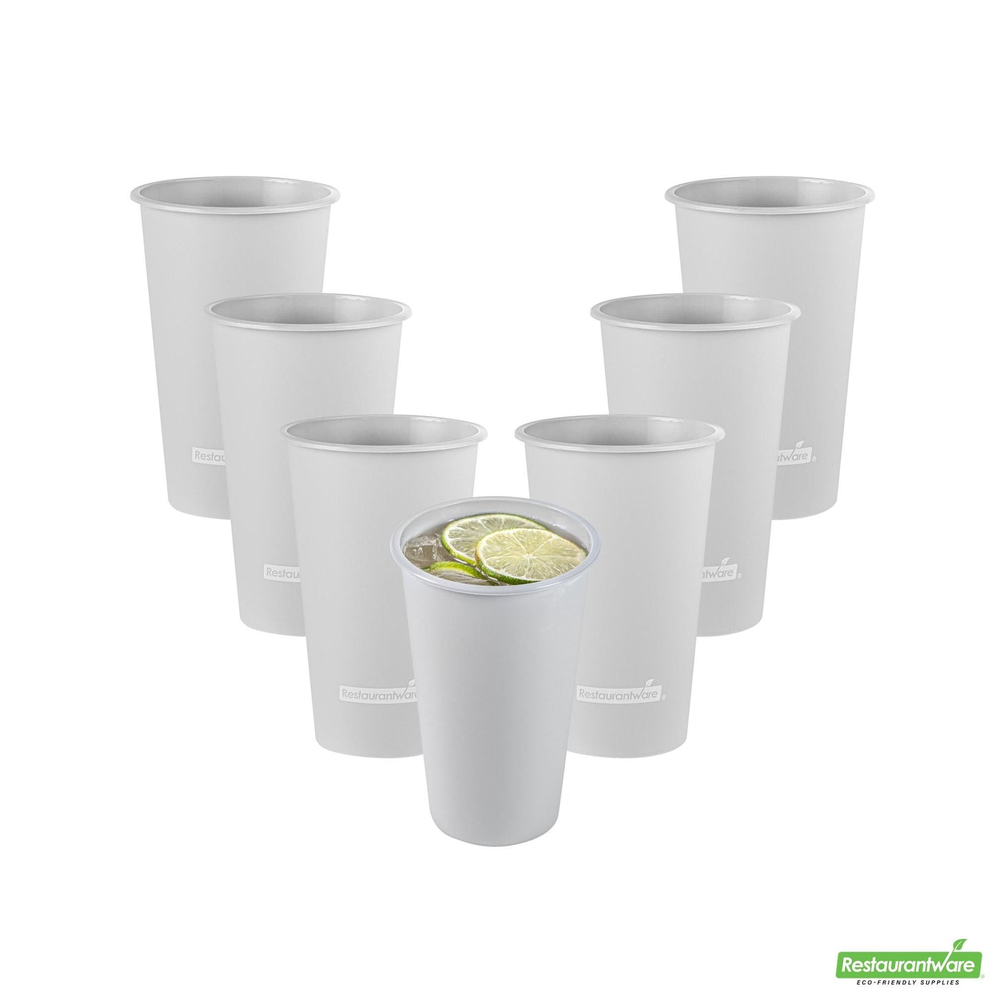 Wholesale Restaurantware 16 Oz Round Matte Gray Plastic Hot / Cold Drinking Cup - 3.5" X 3.5" X 5.25"- Bulk
