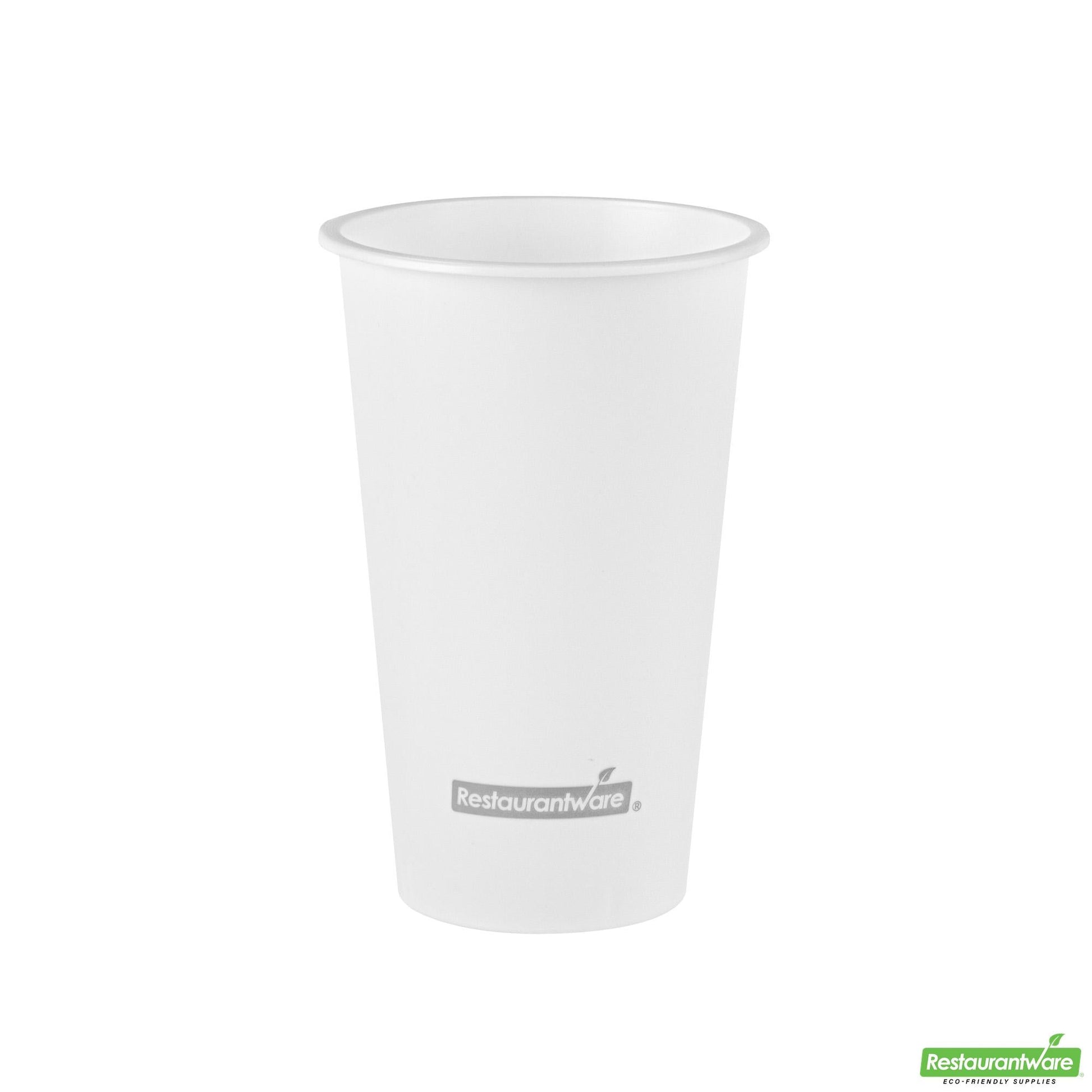 Wholesale Restaurantware 16 Oz Round Matte White Plastic Hot / Cold Drinking Cup - 3.5" X 3.5" X 5.3"- Bulk