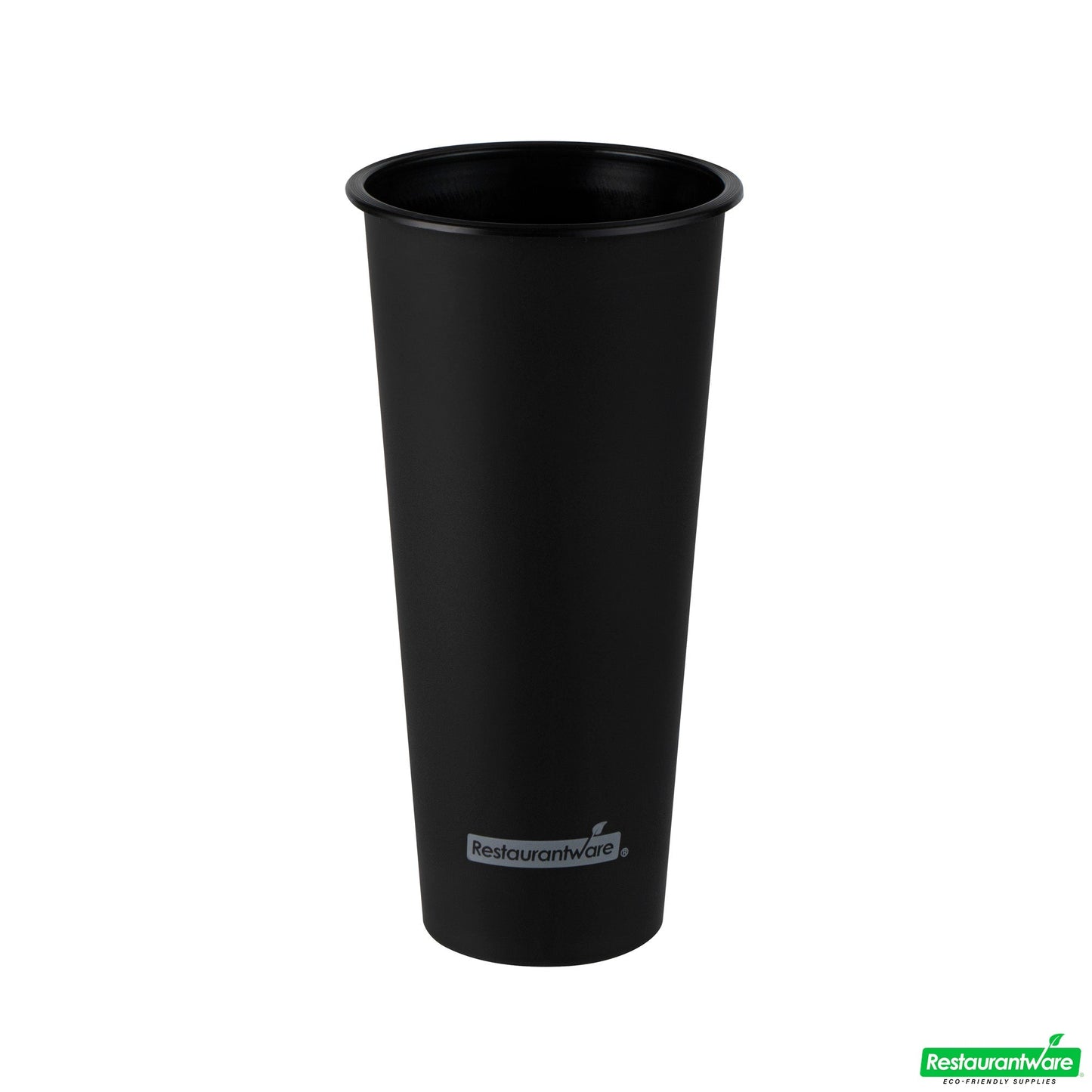 Wholesale Restaurantware 24 Oz Round Matte Black Plastic Hot / Cold Drinking Cup - 3.5" X 3.5" X 7.0"- Bulk