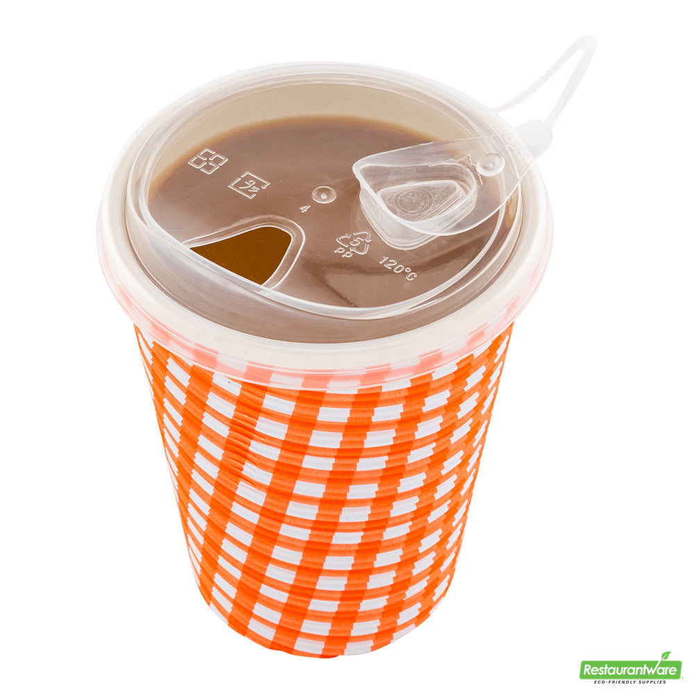 Wholesale Restaurantware Bev Tek Clear Plastic Pop Lock Hot / Cold Drinking Cup Lid - Fits 12, 16 and 24 Oz- Bulk
