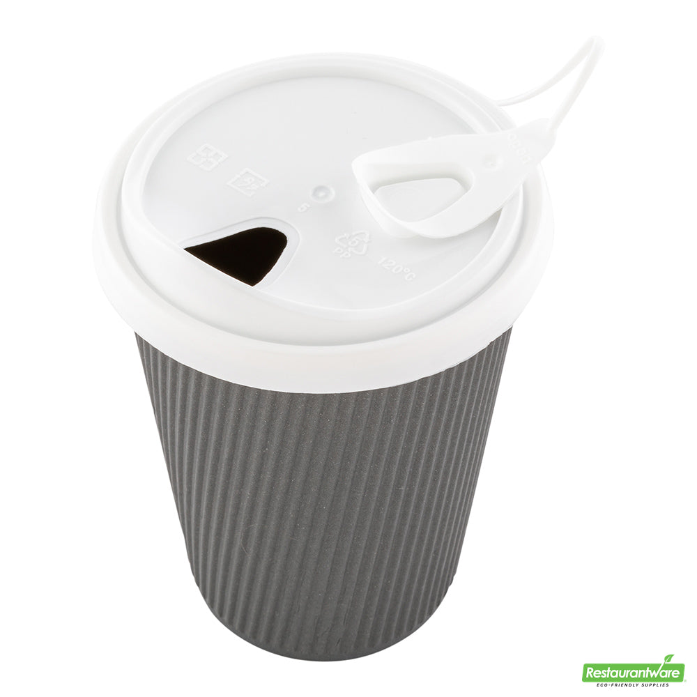 Wholesale Restaurantware White Plastic Pop Lock Coffee Cup Lid - Fits 8, 12, 16 and 20 Oz- Bulk