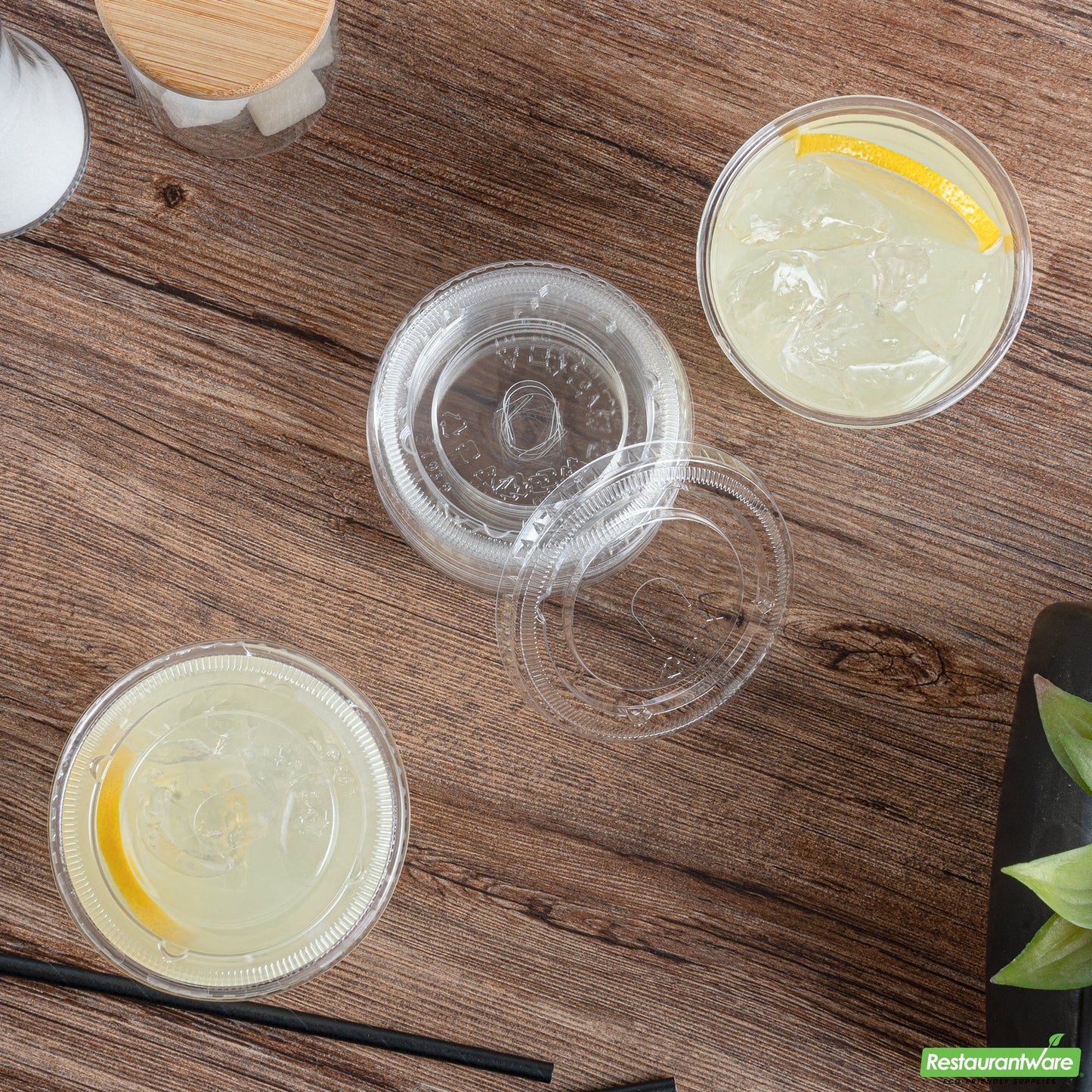 Wholesale Restaurantware Visage Round Clear Plastic Flat Lid - Fits 9, 12 and 16 Oz- Bulk