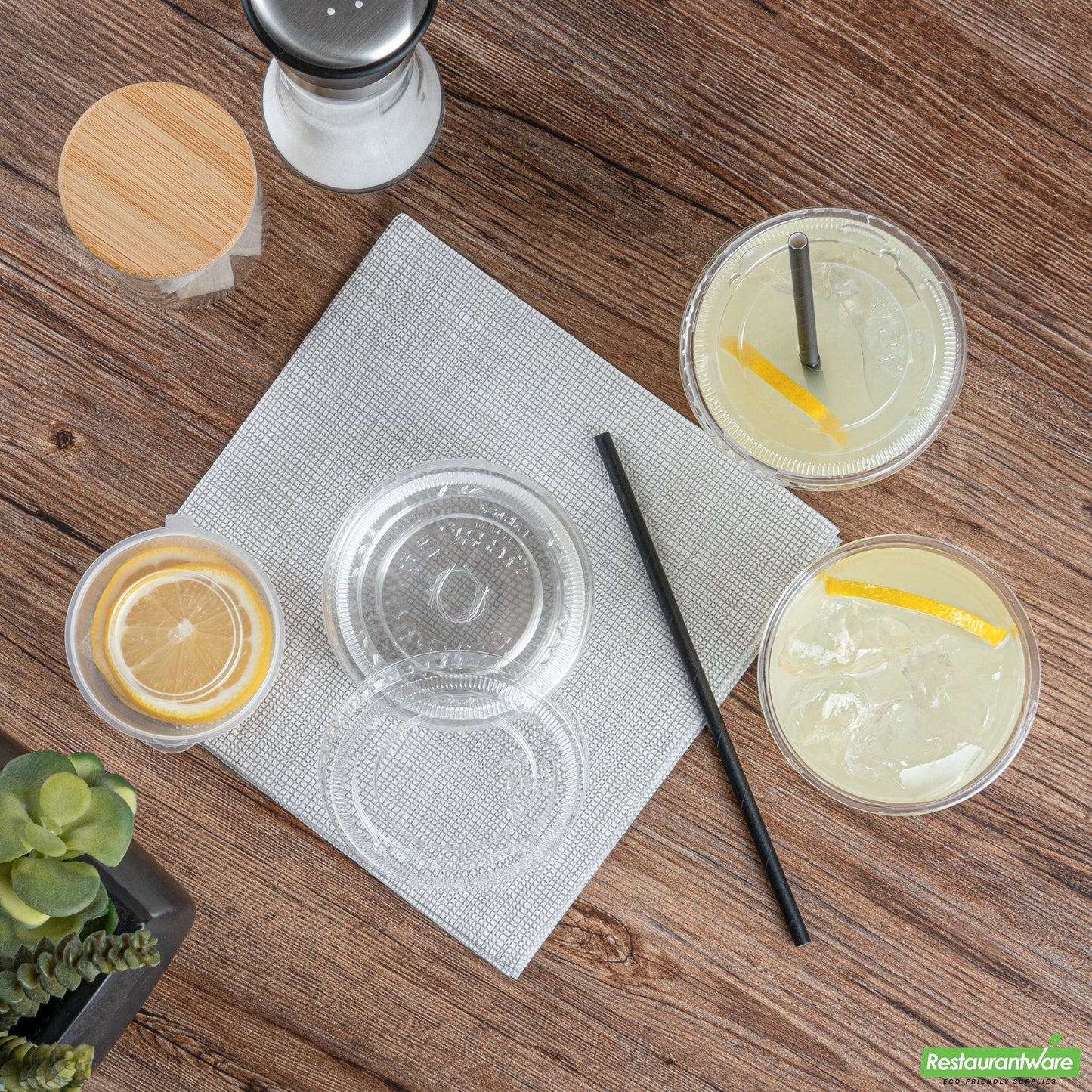 Wholesale Restaurantware Visage Round Clear Plastic Flat Lid - Fits 9, 12 and 16 Oz- Bulk