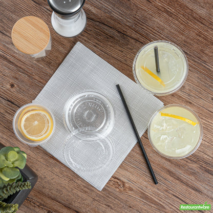 Wholesale Restaurantware Visage Round Clear Plastic Flat Lid - Fits 9, 12 and 16 Oz- Bulk