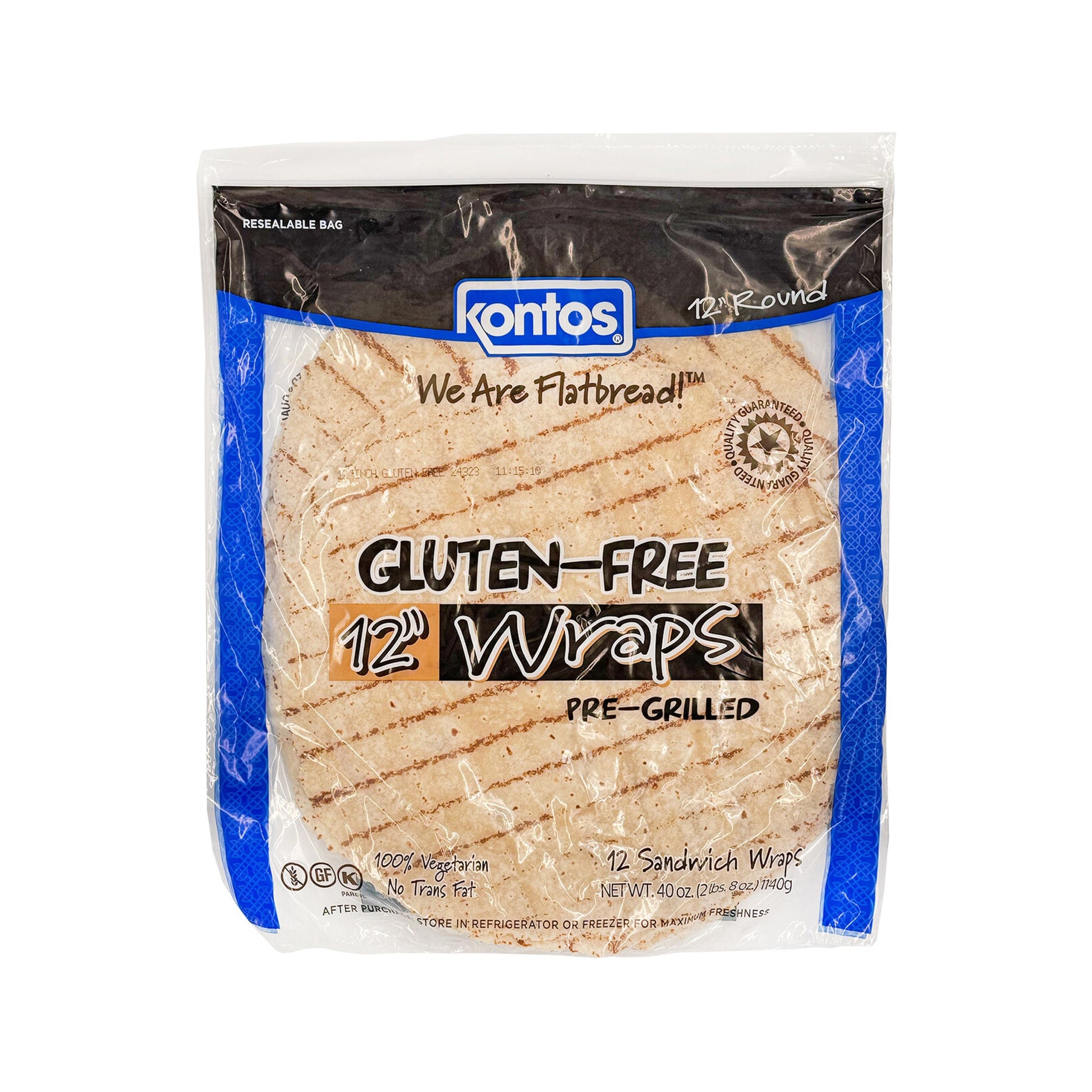 Wholesale Kontos Gluten Free Tortilla 12 Inch- Bulk