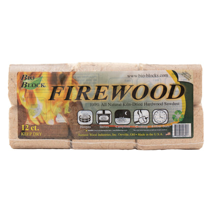 Wholesale Bio Block Firewood 12count- Bulk