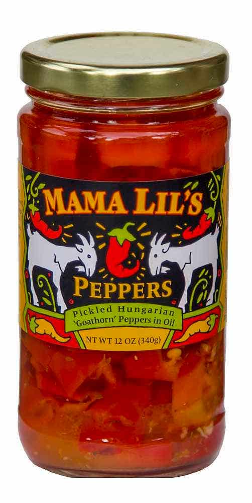 Wholesale Mama Lil Pickled Hungarian 'goathorn' Peppers In Oil 12 Oz- Bulk