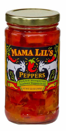 Wholesale Mama Lil Pickled Hungarian 'goathorn' Peppers In Oil 12 Oz- Bulk