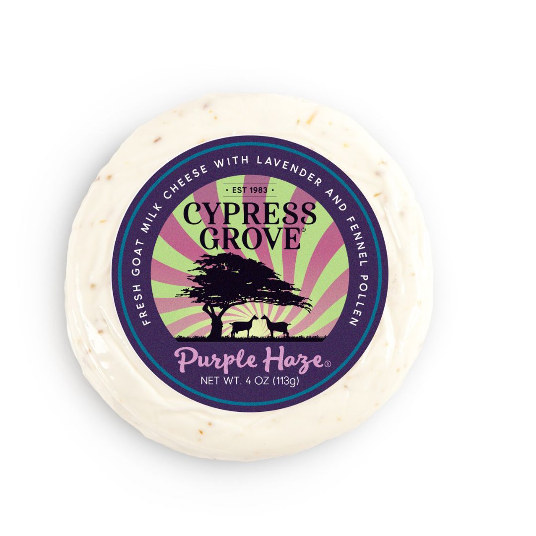 Wholesale Cypress Grove Purple Haze Fresh Goat Cheese Disk 4oz- Bulk