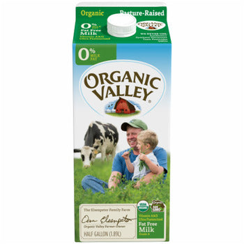 Wholesale Organic Valley Organic Skim Milk Half Gallon- Bulk