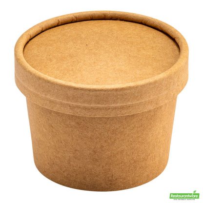 Wholesale Restaurantware Coppetta Round Kraft Paper To Go Cup Lid - Fits 4 oz- Bulk