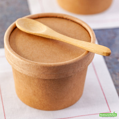 Wholesale Restaurantware Coppetta Round Kraft Paper To Go Cup Lid - Fits 4 oz- Bulk