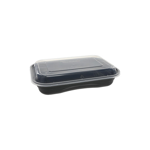 Wholesale Pactiv 27 Oz Black Bottom Clear Top Rectangle Container- Bulk