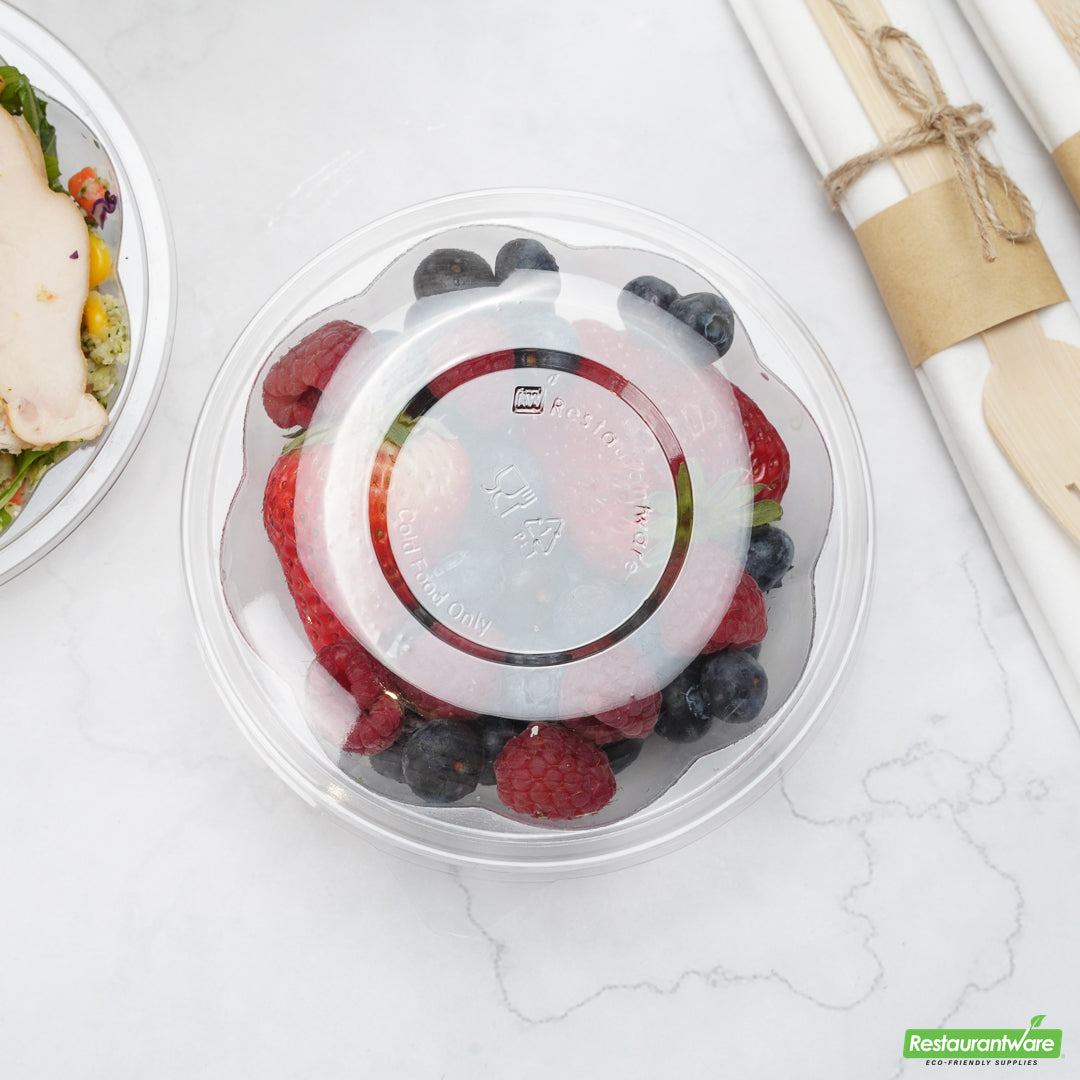 Wholesale Restaurantware Thermo Tek Clear Plastic Ergo-Grip Bowl Lid - Fits 8 / 12 / 16 Oz- Bulk