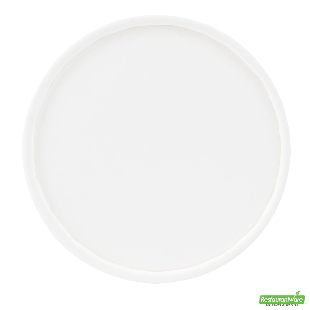 Wholesale Restaurantware Coppetta Round White Paper to Go Cup Lid - Fits 4 Oz- Bulk