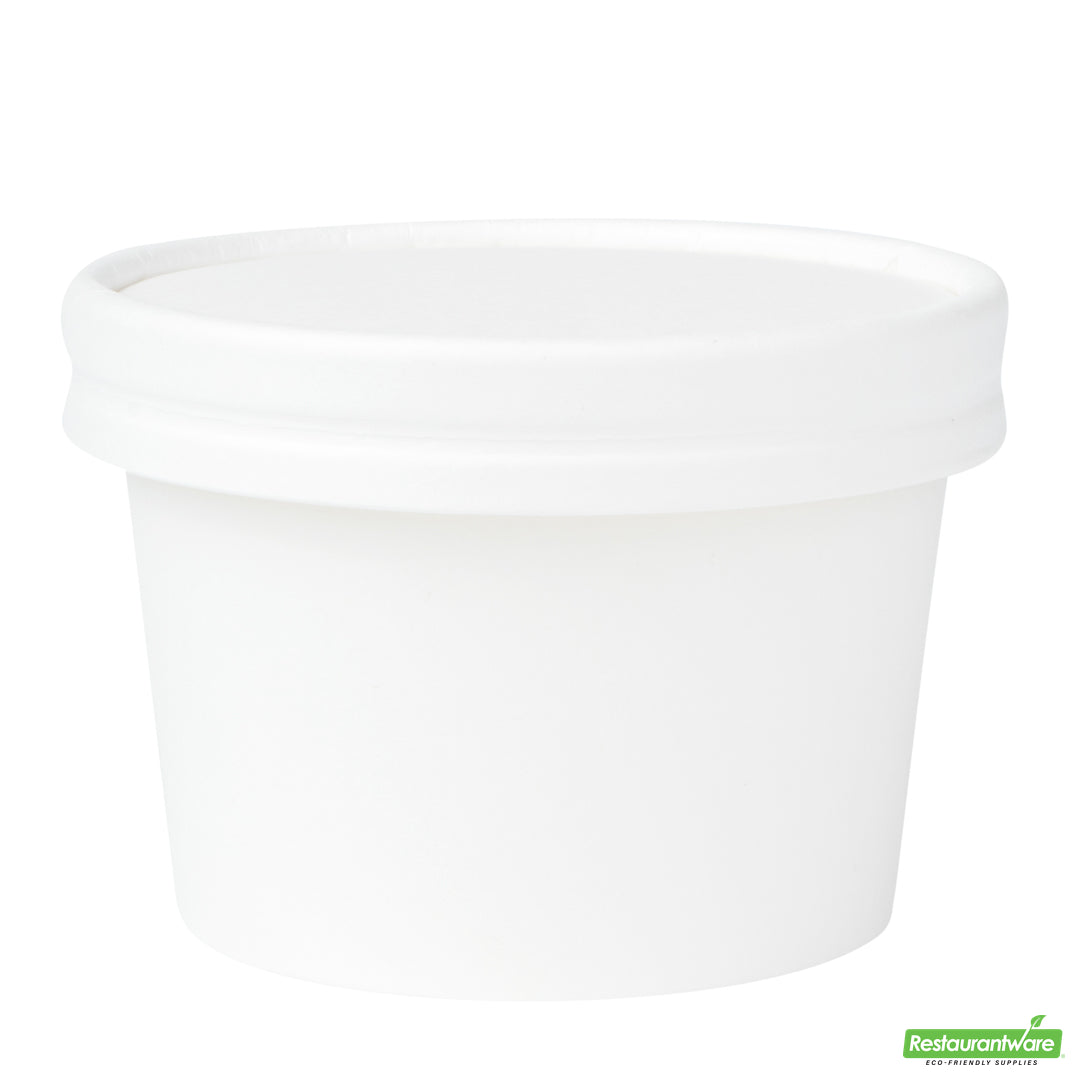 Wholesale Restaurantware Coppetta Round White Paper to Go Cup Lid - Fits 4 Oz- Bulk