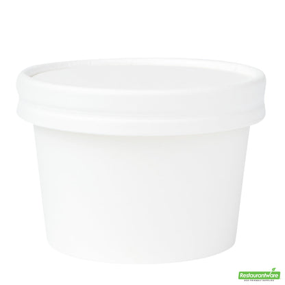 Wholesale Restaurantware Coppetta Round White Paper to Go Cup Lid - Fits 4 Oz- Bulk