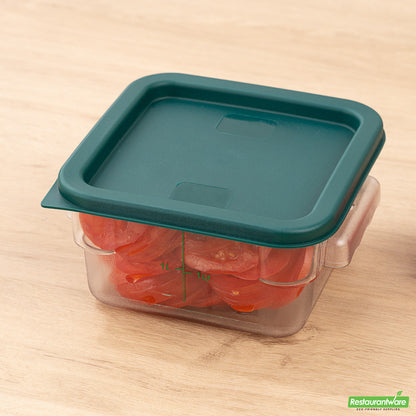 Wholesale Restaurantware Met Lux Square Green Plastic Food Storage Container Lid - Fits 2 and 4 Qt- Bulk