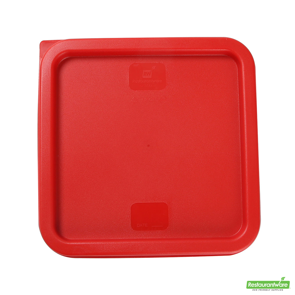 Wholesale Restaurantware Met Lux Square Red Plastic Food Storage Container Lid - Fits 6 and 8 Qt- Bulk