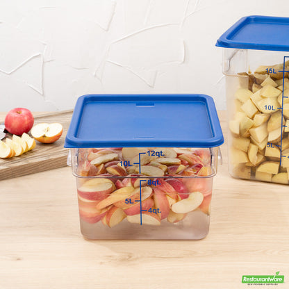 Wholesale Restaurantware Met Lux Square Blue Plastic Food Storage Container Lid - Fits 12, 18 and 22 Qt- Bulk