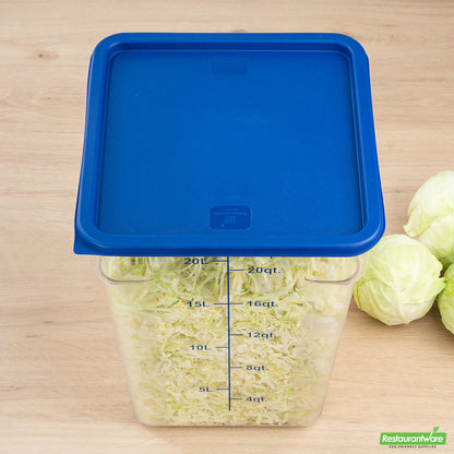 Wholesale Restaurantware Met Lux Square Blue Plastic Food Storage Container Lid - Fits 12, 18 and 22 Qt- Bulk