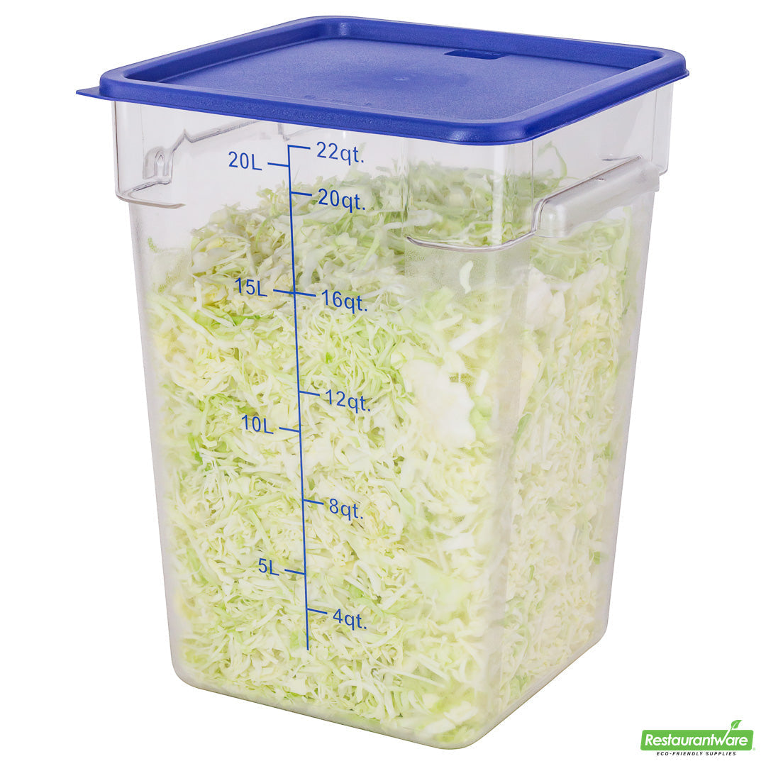 Wholesale Restaurantware Met Lux Square Blue Plastic Food Storage Container Lid - Fits 12, 18 and 22 Qt- Bulk