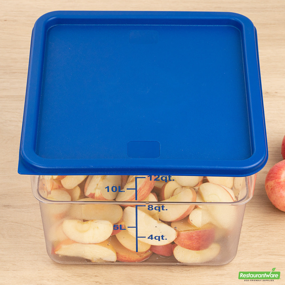 Wholesale Restaurantware Met Lux Square Blue Plastic Food Storage Container Lid - Fits 12, 18 and 22 Qt- Bulk