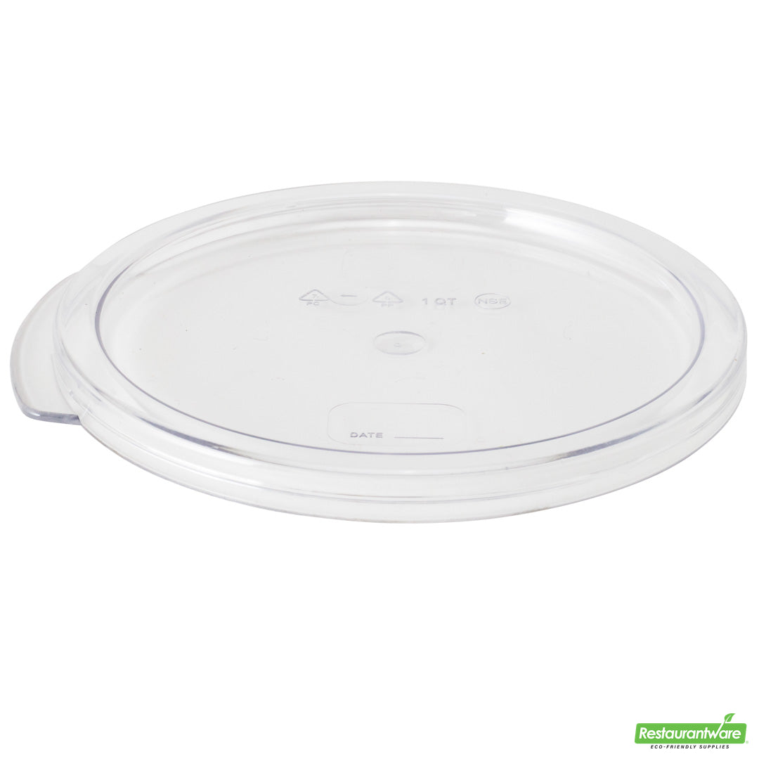 Wholesale Restaurantware Met Lux 1 qt Round Clear Plastic Food Storage Container Lid - Fits 1 qt- Bulk