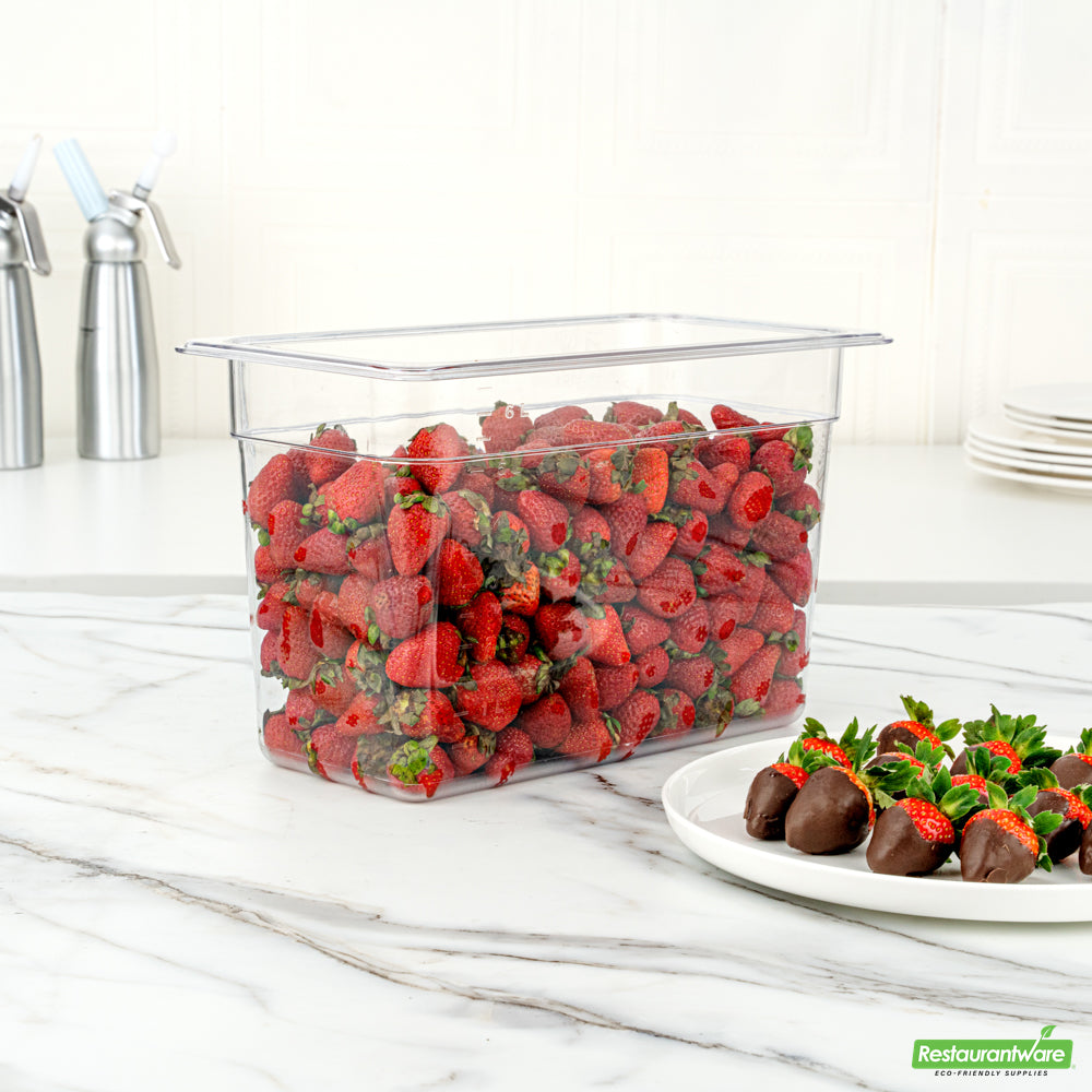 Wholesale Restaurantware Met Lux Rectangle Clear Plastic 1/3 Size Cold Food Storage Container - 8 Depth- Bulk