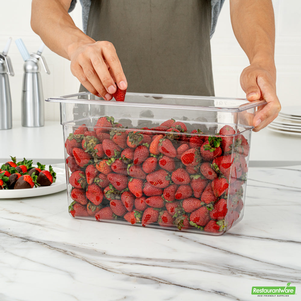 Wholesale Restaurantware Met Lux Rectangle Clear Plastic 1/3 Size Cold Food Storage Container - 8 Depth- Bulk