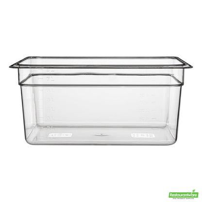 Wholesale Restaurantware Met Lux Rectangle Clear Plastic 1/2 Size Cold Food Storage Container - 6" Depth- Bulk