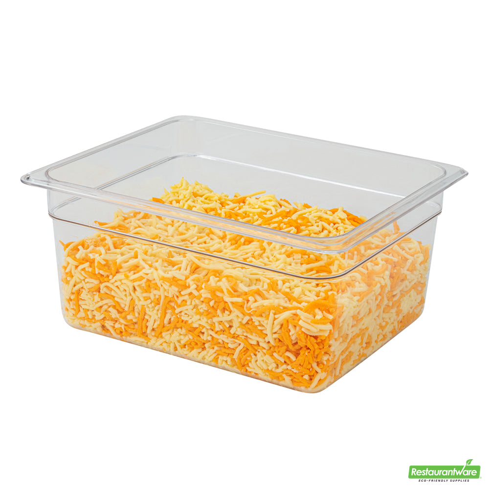Wholesale Restaurantware Met Lux Rectangle Clear Plastic 1/2 Size Cold Food Storage Container - 6" Depth- Bulk