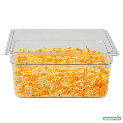 Wholesale Restaurantware Met Lux Rectangle Clear Plastic 1/2 Size Cold Food Storage Container - 6" Depth- Bulk